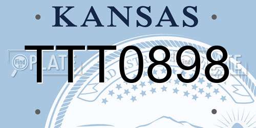 TTT0898 Kansas License Plate