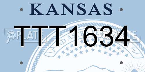 TTT1634 Kansas License Plate