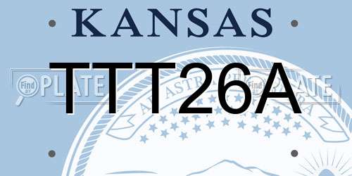 TTT26A Kansas License Plate