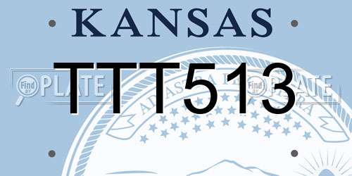 TTT513 Kansas License Plate