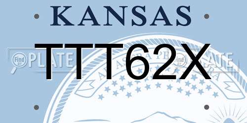 TTT62X Kansas License Plate