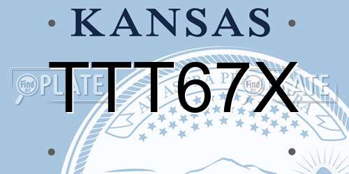 TTT67X Kansas License Plate