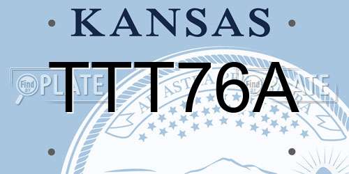 TTT76A Kansas License Plate
