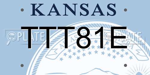 TTT81E Kansas License Plate