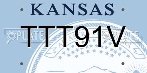 TTT91V Kansas License Plate