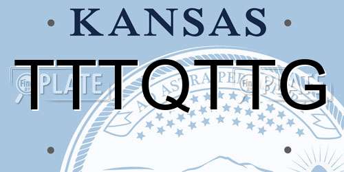 TTTQTTG Kansas License Plate