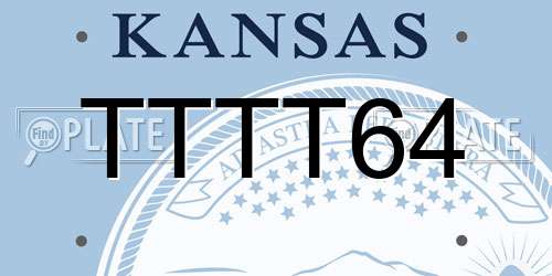 TTTT64 Kansas License Plate