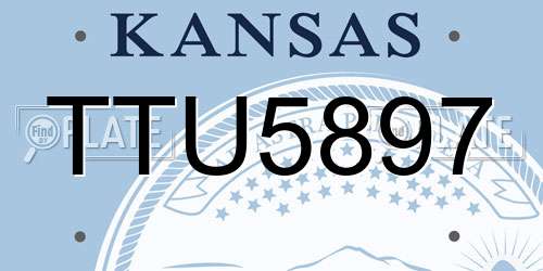 TTU5897 Kansas License Plate