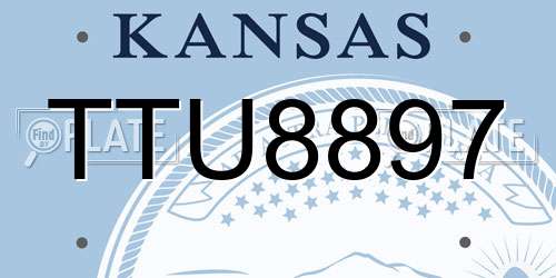 TTU8897 Kansas License Plate