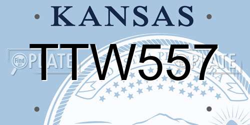 TTW557 Kansas License Plate