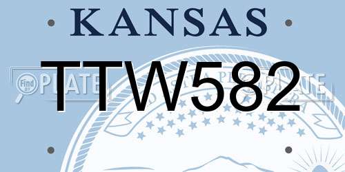 TTW582 Kansas License Plate