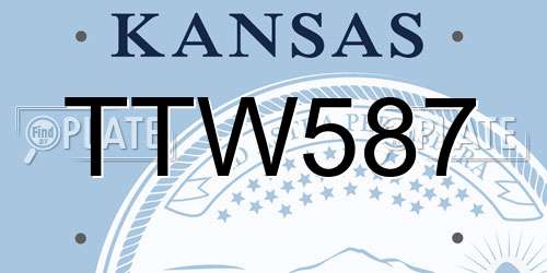 TTW587 Kansas License Plate