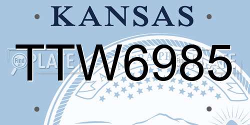 TTW6985 Kansas License Plate