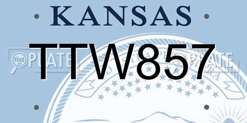 TTW857 Kansas License Plate