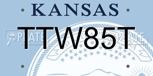 TTW85T Kansas License Plate