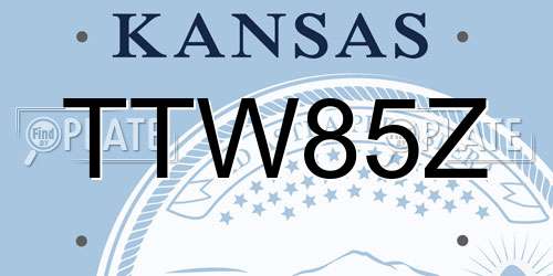 TTW85Z Kansas License Plate