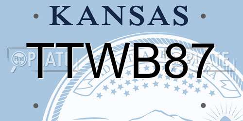 TTWB87 Kansas License Plate