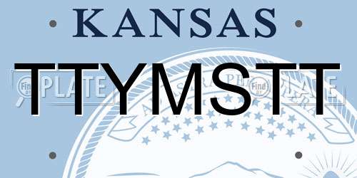 TTYMSTT Kansas License Plate