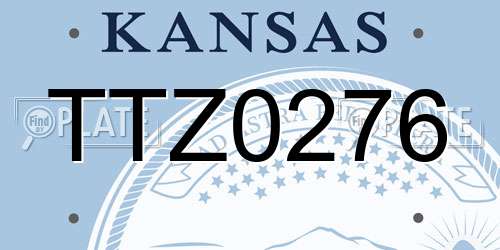 TTZ0276 Kansas License Plate