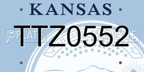 TTZ0552 Kansas License Plate