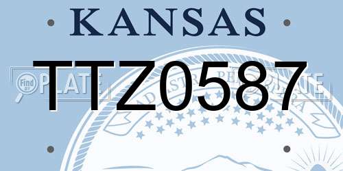 TTZ0587 Kansas License Plate