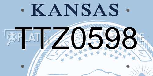 TTZ0598 Kansas License Plate