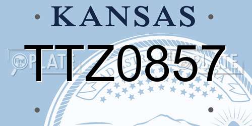 TTZ0857 Kansas License Plate