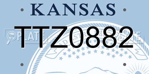 TTZ0882 Kansas License Plate