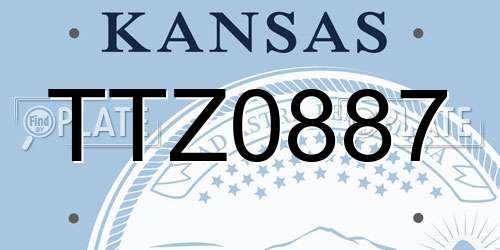 TTZ0887 Kansas License Plate