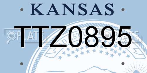 TTZ0895 Kansas License Plate