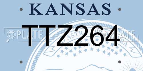 TTZ264 Kansas License Plate