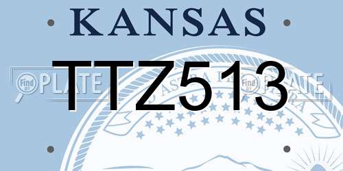 TTZ513 Kansas License Plate