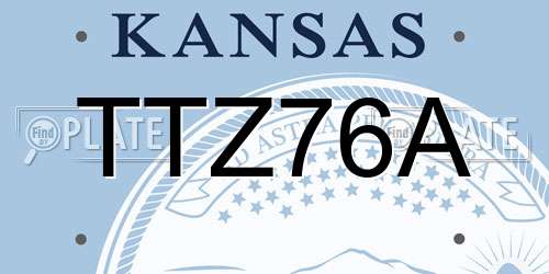 TTZ76A Kansas License Plate