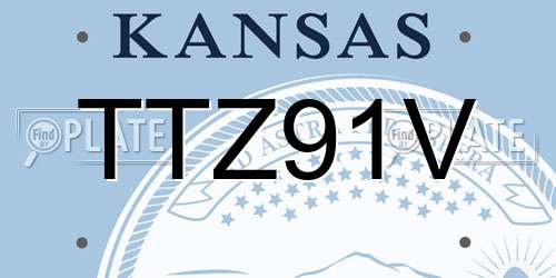 TTZ91V Kansas License Plate