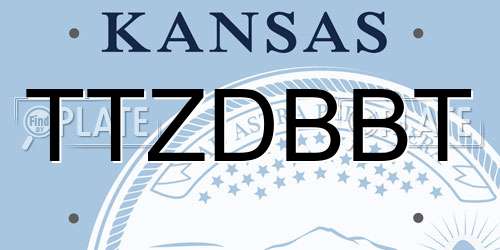 TTZDBBT Kansas License Plate