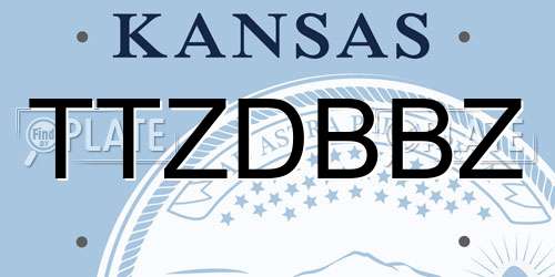 TTZDBBZ Kansas License Plate
