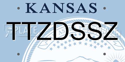 TTZDSSZ Kansas License Plate