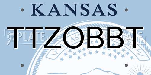 TTZOBBT Kansas License Plate