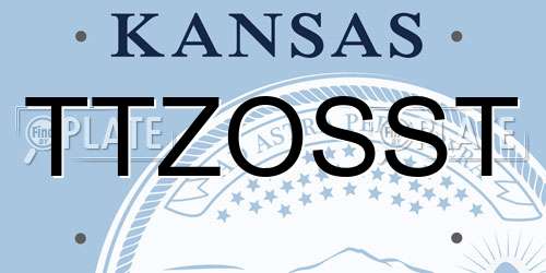 TTZOSST Kansas License Plate
