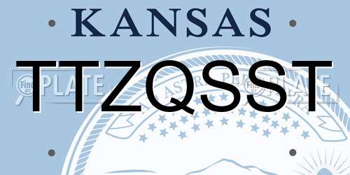 TTZQSST Kansas License Plate