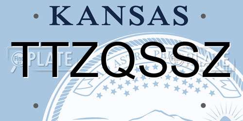 TTZQSSZ Kansas License Plate