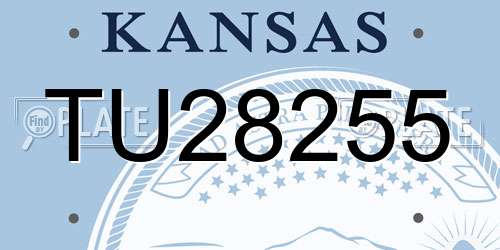TU28255 Kansas License Plate