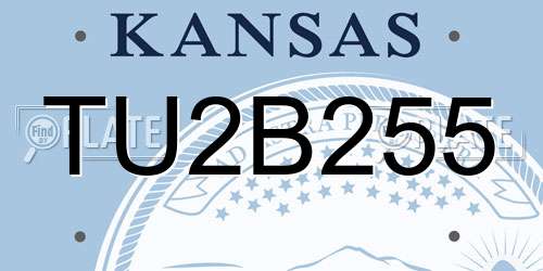 TU2B255 Kansas License Plate