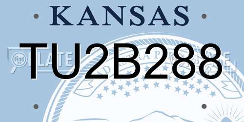 TU2B288 Kansas License Plate