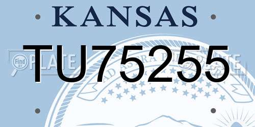 TU75255 Kansas License Plate