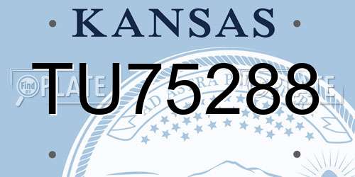 TU75288 Kansas License Plate