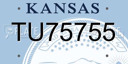 TU75755 Kansas License Plate