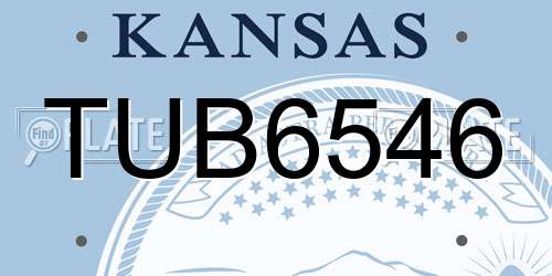 TUB6546 Kansas License Plate