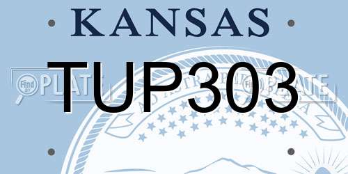 TUP303 Kansas License Plate