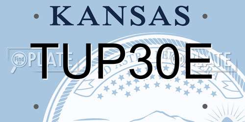 TUP30E Kansas License Plate